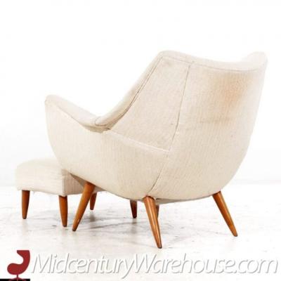 Lawrence Peabody Lawrence Peabody for Selig Mid Century Holiday Lounge Chair with Ottoman
