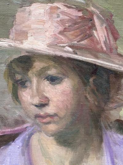 Lawton S Parker Young Woman with Pink Hat 