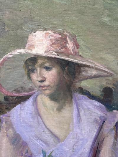 Lawton S Parker Young Woman with Pink Hat 