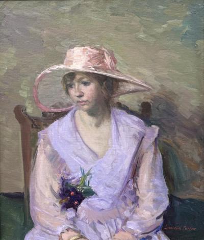 Lawton S Parker Young Woman with Pink Hat 