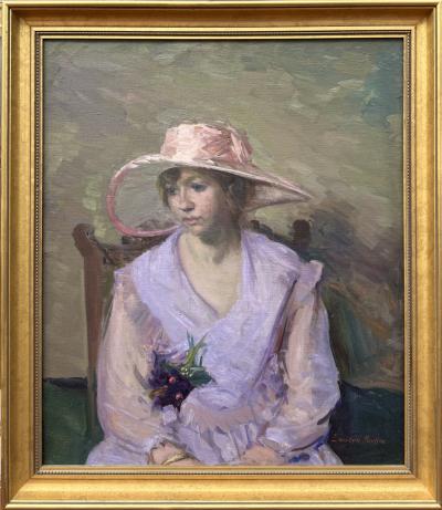 Lawton S Parker Young Woman with Pink Hat 