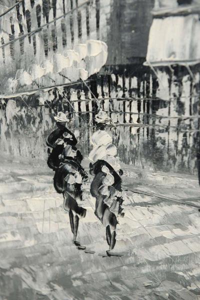 Le Moulin Rouge a Mid Century Oil Painting