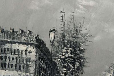 Le Moulin Rouge a Mid Century Oil Painting