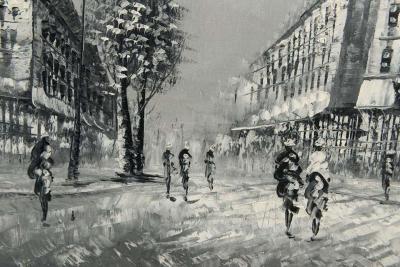 Le Moulin Rouge a Mid Century Oil Painting