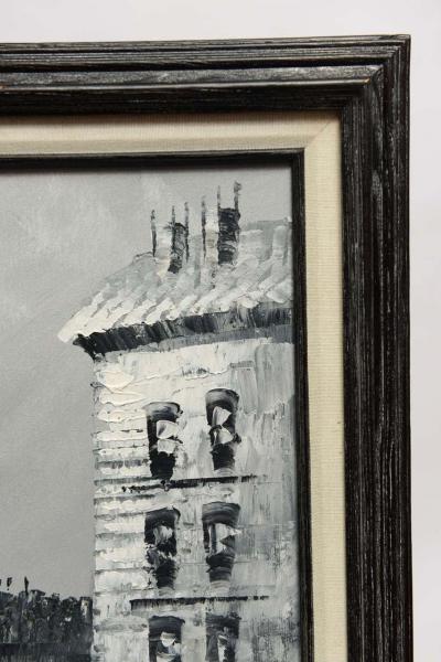 Le Moulin Rouge a Mid Century Oil Painting