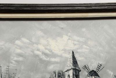 Le Moulin Rouge a Mid Century Oil Painting