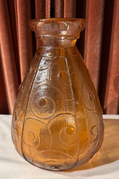 Le Verre Fran ais French Art Deco Acid Etched Vase Signed Charder Le Verre Fran ais c 1925