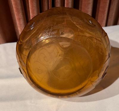 Le Verre Fran ais French Art Deco Acid Etched Vase Signed Charder Le Verre Fran ais c 1925