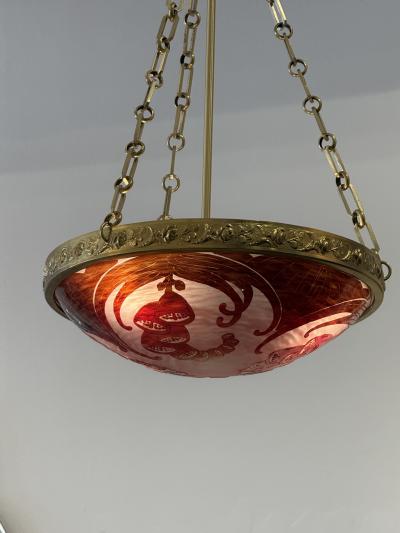 Le Verre Fran ais French Art Deco plafonnier by Le Verre Fran ais