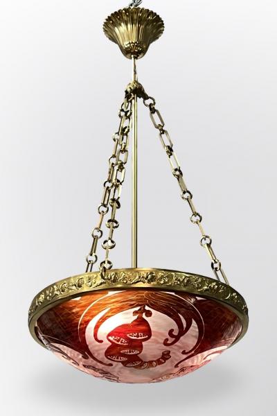 Le Verre Fran ais French Art Deco plafonnier by Le Verre Fran ais