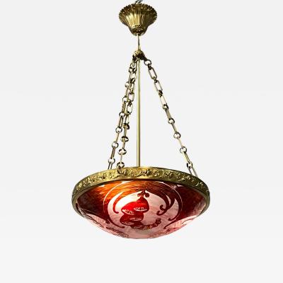 Le Verre Fran ais French Art Deco plafonnier by Le Verre Fran ais