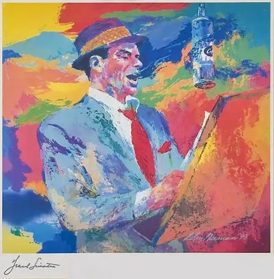 LeRoy Neiman LeRoy Nieman Frank Sinatra Duets Album Lithograph Plate Signed Framed