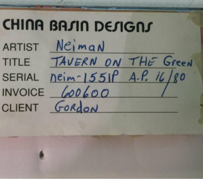 LeRoy Neiman Tavern on the Green Serigraph by Leroy Neiman