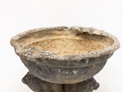 Lead Bird Bath on Lion Supports late 19th century