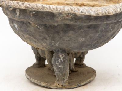 Lead Bird Bath on Lion Supports late 19th century