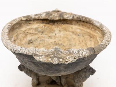 Lead Bird Bath on Lion Supports late 19th century