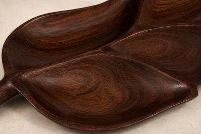 Leaf Form Serving Tray Sculptural Hand Carved Tray Decorative Serving Piece