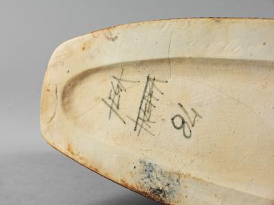 Leandro Lega Rectangular Vase in Glazed Ceramic by Leandro Lega 1984