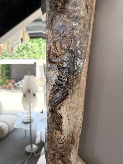 Leandro Sciutto Ceramic Enameled Sculpture Mirror by Leandro Sciutto Italy 1940s