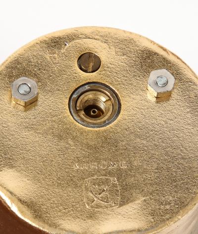 Leather Brass and Steel Tabletop Lighter by Delvaux France c 1950