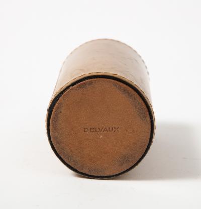 Leather Brass and Steel Tabletop Lighter by Delvaux France c 1950