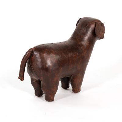 Leather Dog Footstool in the Manner of Dimitri Omersa 20th Century