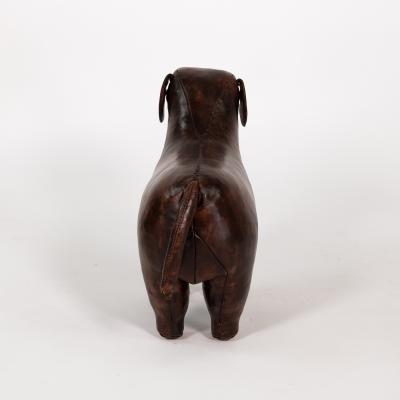 Leather Dog Footstool in the Manner of Dimitri Omersa 20th Century