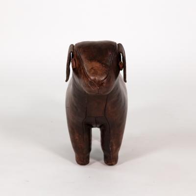 Leather Dog Footstool in the Manner of Dimitri Omersa 20th Century