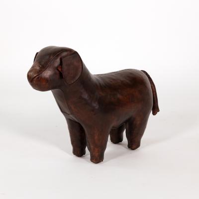Leather Dog Footstool in the Manner of Dimitri Omersa 20th Century