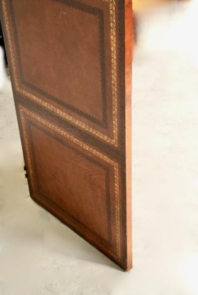 Leather Faux Book Two Panel Screen