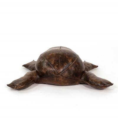 Leather Frog Footstool in the Manner of Dimitri Omersa