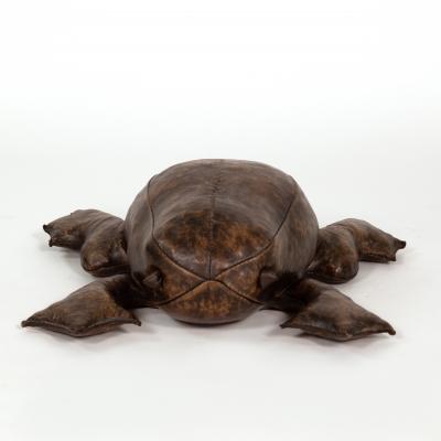 Leather Frog Footstool in the Manner of Dimitri Omersa