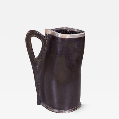 Leather Pitcher with Silver Rim