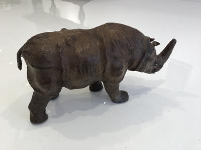 Leather Rhino Sculpture