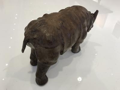 Leather Rhino Sculpture