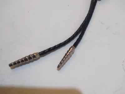 Leather Sterling Silver and Charlotte Western Bolo Tie