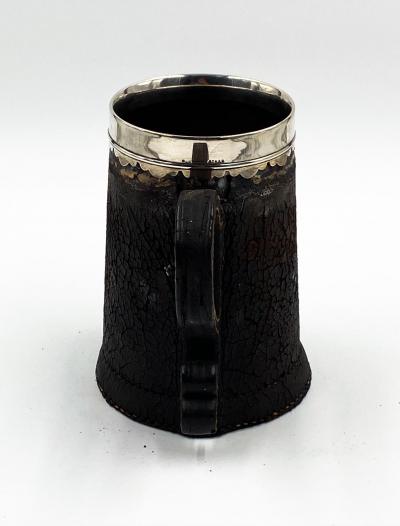 Leather Tankard with Silver Mounts American