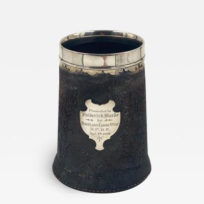 Leather Tankard with Silver Mounts American