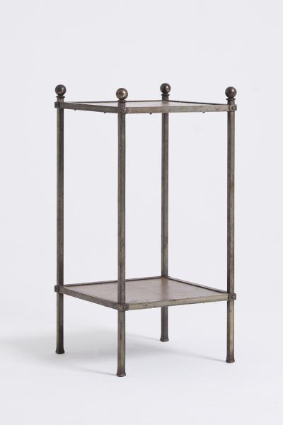 Leather Top Side Table