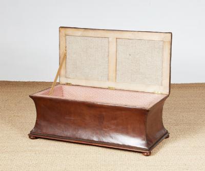 Leather Upholstered Ottoman with Lift Up Top