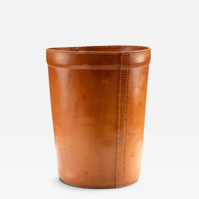 Leather Waste Paper Basket Denmark 1960s