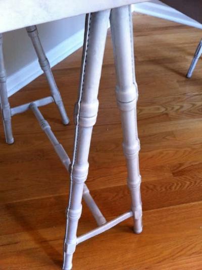 Leather trestle desk Madame Vanacky