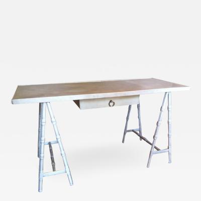 Leather trestle desk Madame Vanacky