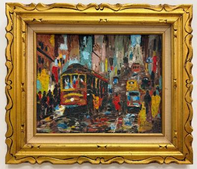 Lee Colber Abstract Lee Colber San Fransisco Street Car Oil Painting Impasto Techniques