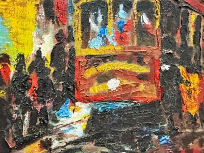 Lee Colber Abstract Lee Colber San Fransisco Street Car Oil Painting Impasto Techniques