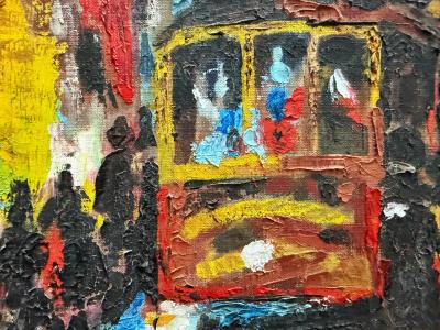 Lee Colber Abstract Lee Colber San Fransisco Street Car Oil Painting Impasto Techniques