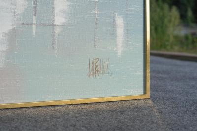 Lee Reynolds Large Scale Signed Lee Reynolds Landscape Oil Painting Mid Century Modern 1960s