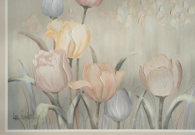 Lee Reynolds Large Scale Signed Lee Reynolds Lilies Oil Painting Mid Century Modern 1960s