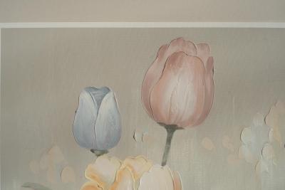 Lee Reynolds Large Scale Signed Lee Reynolds Lilies Oil Painting Mid Century Modern 1960s