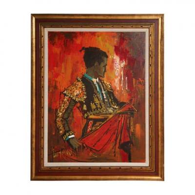 Lee Reynolds Lee Reynolds Unique And Vibrant Large Torero Painting